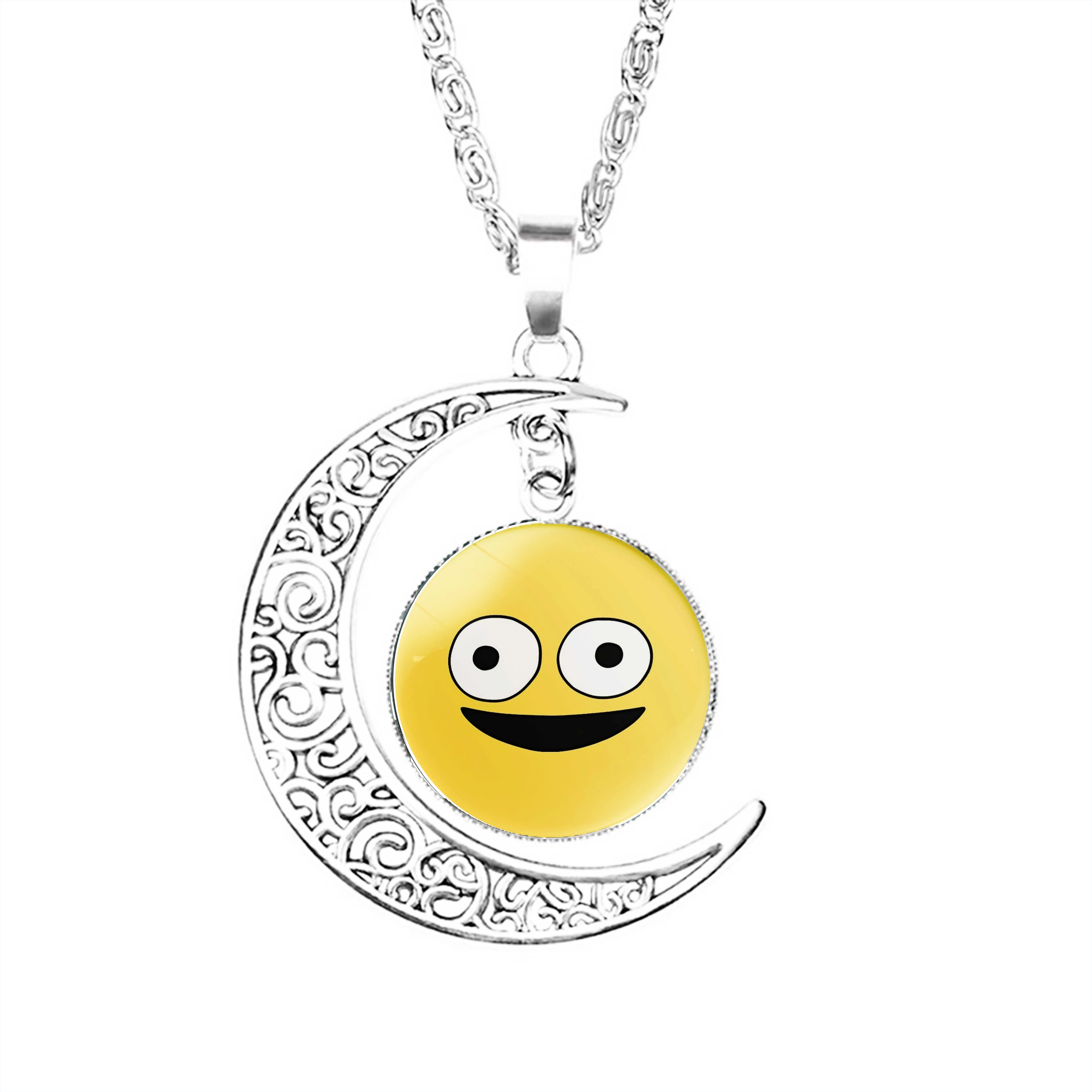 

Ожерелье с подвеской «Луна» для влюбленных, подвеска со стеклянным кулоном для подарка, цепочка с полумесяцем для мальчиков и девочек, аксе...