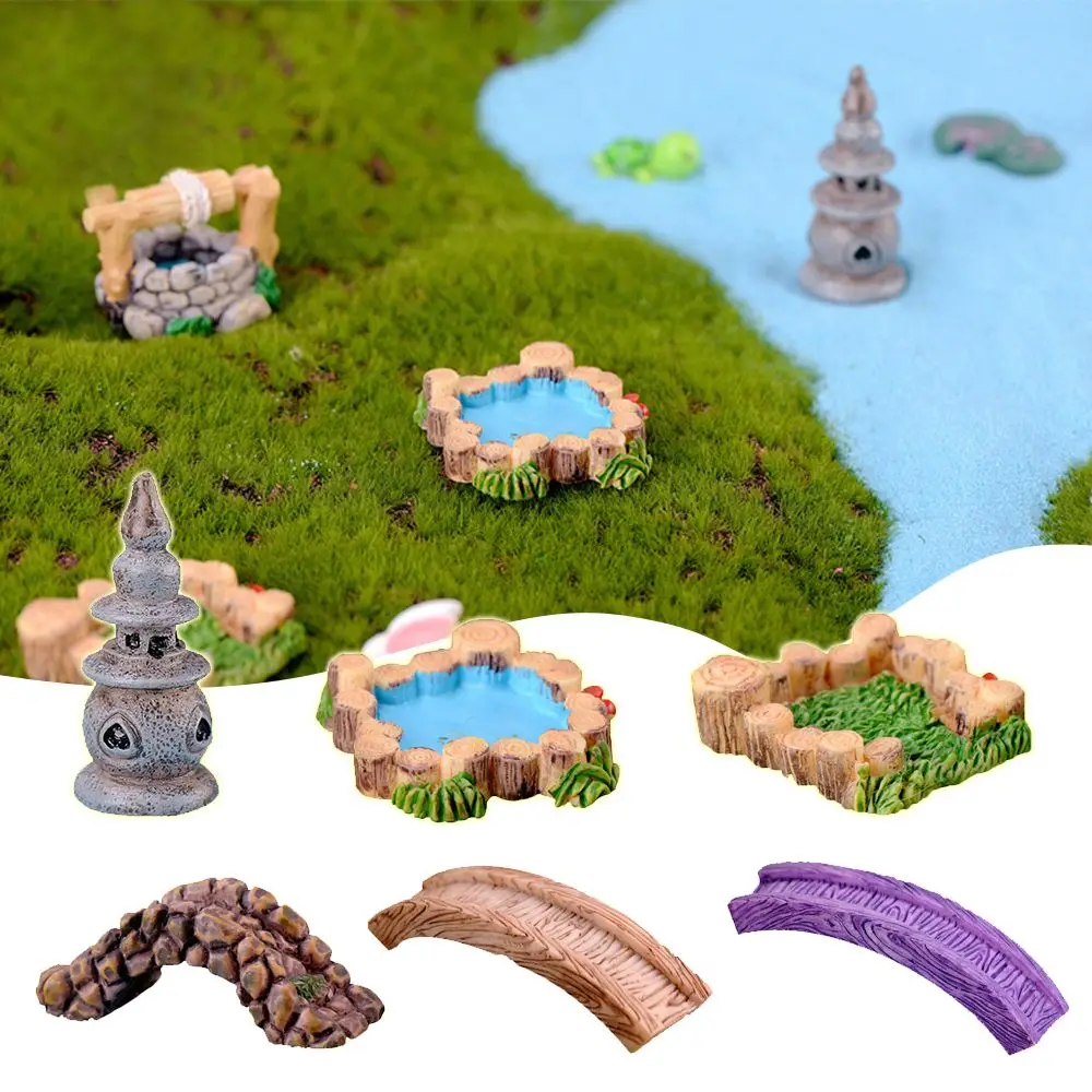 

1 Pc Mini Lighthouse Bridge Figurines Garden Micro Landscape Bonsai Decorations Crafts Creative Dollhouse Home Decor