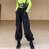 2021 gothic cargo women pants korean fashion spring 2021 harajuku streetwear oversized high waisted loose trousers female goth