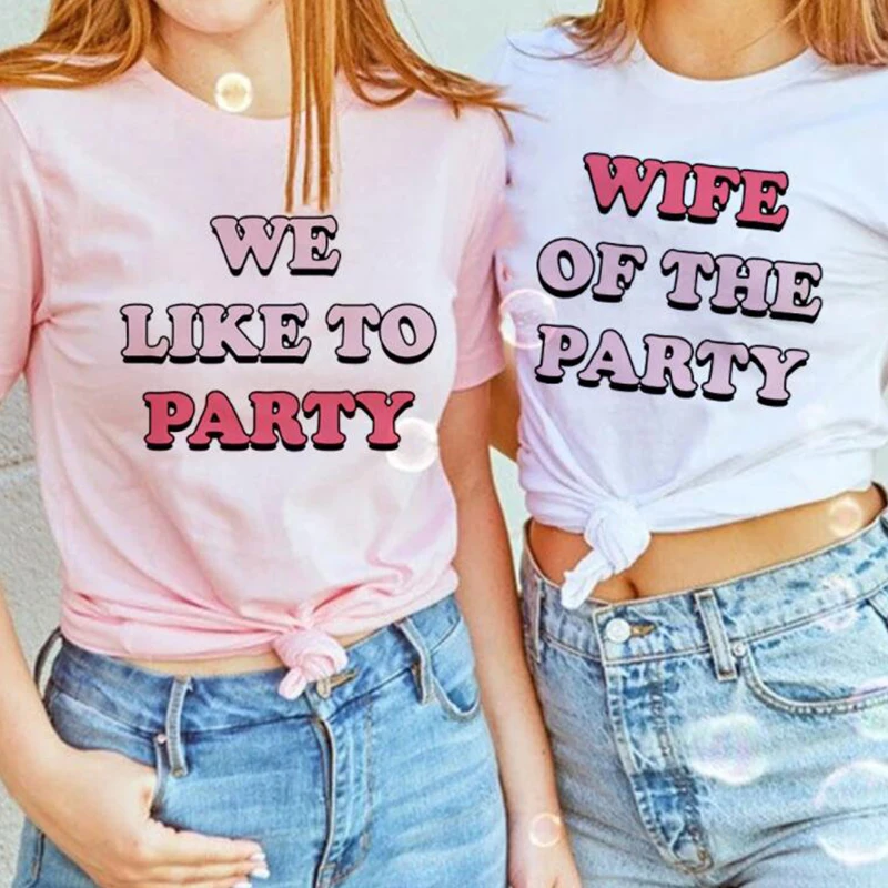 

Bride Team T Shirts Wife of The Bachelorette Party Graphic Tees Girlfriend T-shirt Wedding Shower Best Friend Gift Ropa De Mujer