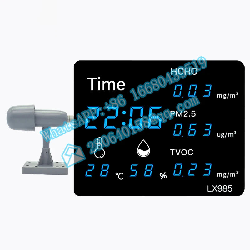 Hot selling high-definition screen display time and with external rain probe to detect air quality temperature and hygrometer