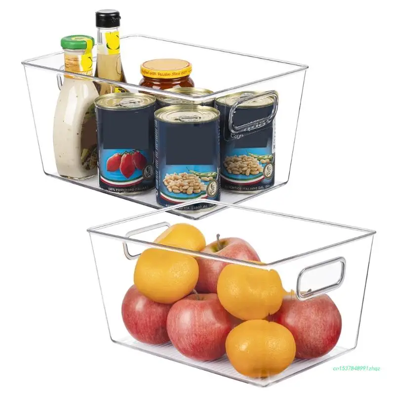 

2 шт., прозрачные ящики для хранения с ручками