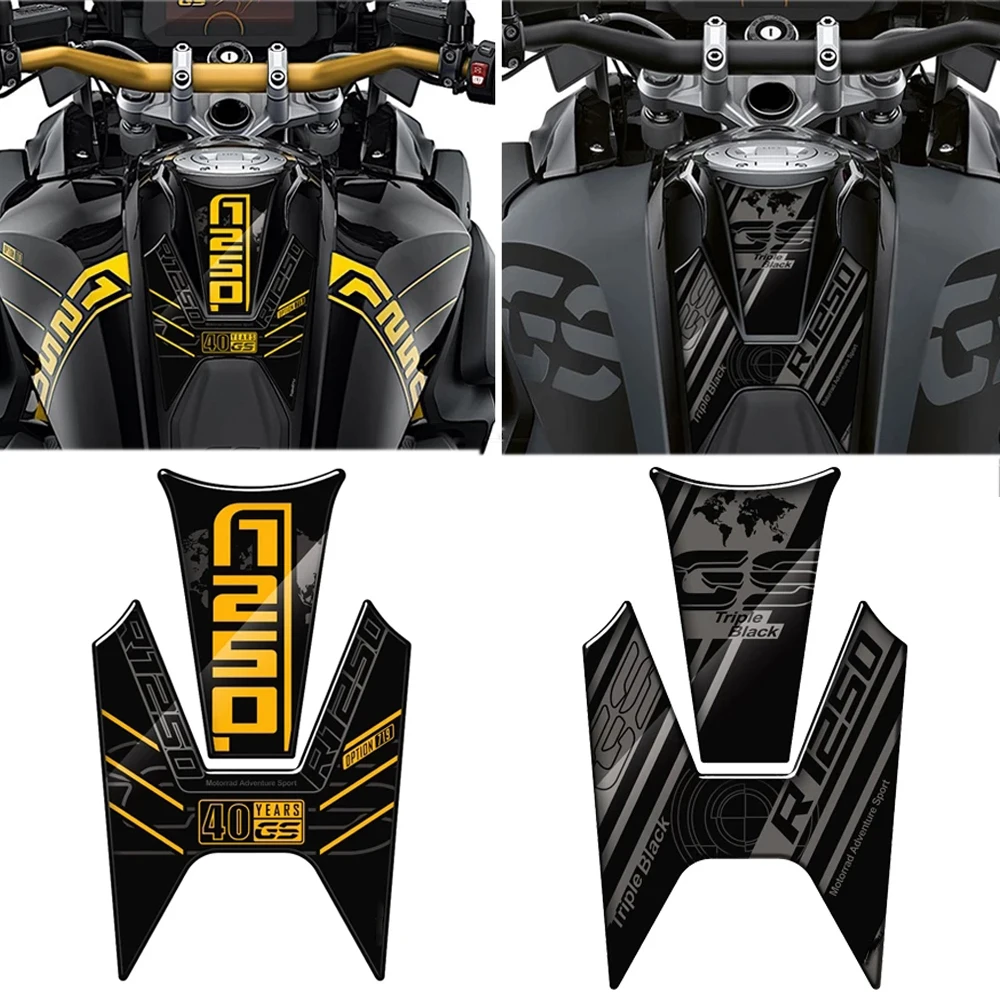 

3D Motorcycle Gas Tank Pad Protection Decalsfor BMW R1250GS 40 Years GS Triple Black 2020 2021 Carbon fiber fuel tank protective