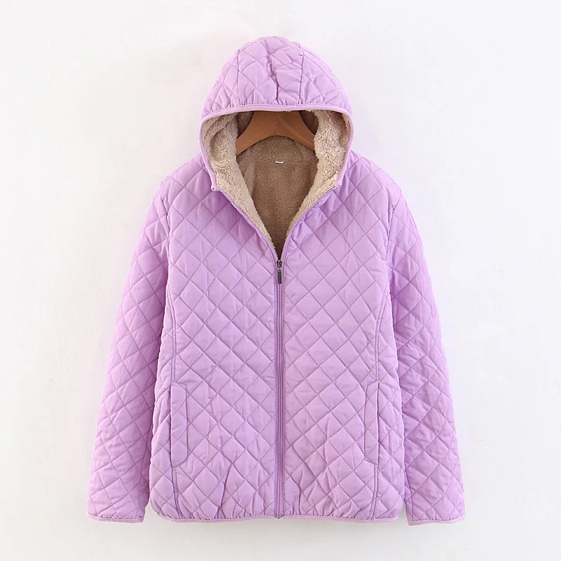 2022 Winter Slim Lambswool Hooded Padded Warm Women's Cotton Coat enlarge