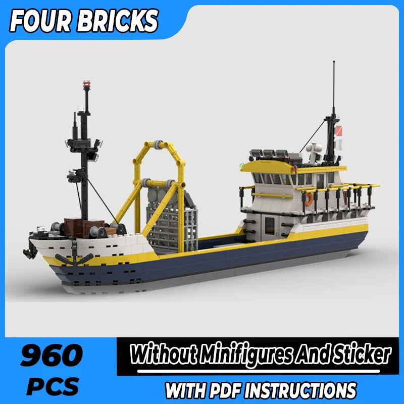 

Конструктор Moc, модель корабля, Морская рыбалка, лодка, технология, модульные блоки, подарки, игрушки для детей, Наборы для творчества