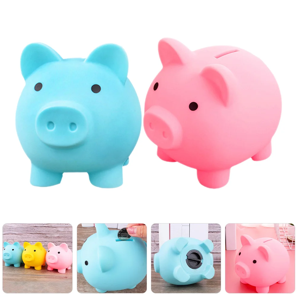 

2pcs Lovely Money Pot Cartoon Shaped Piggy Bank Money Pot Coin Saving Pot