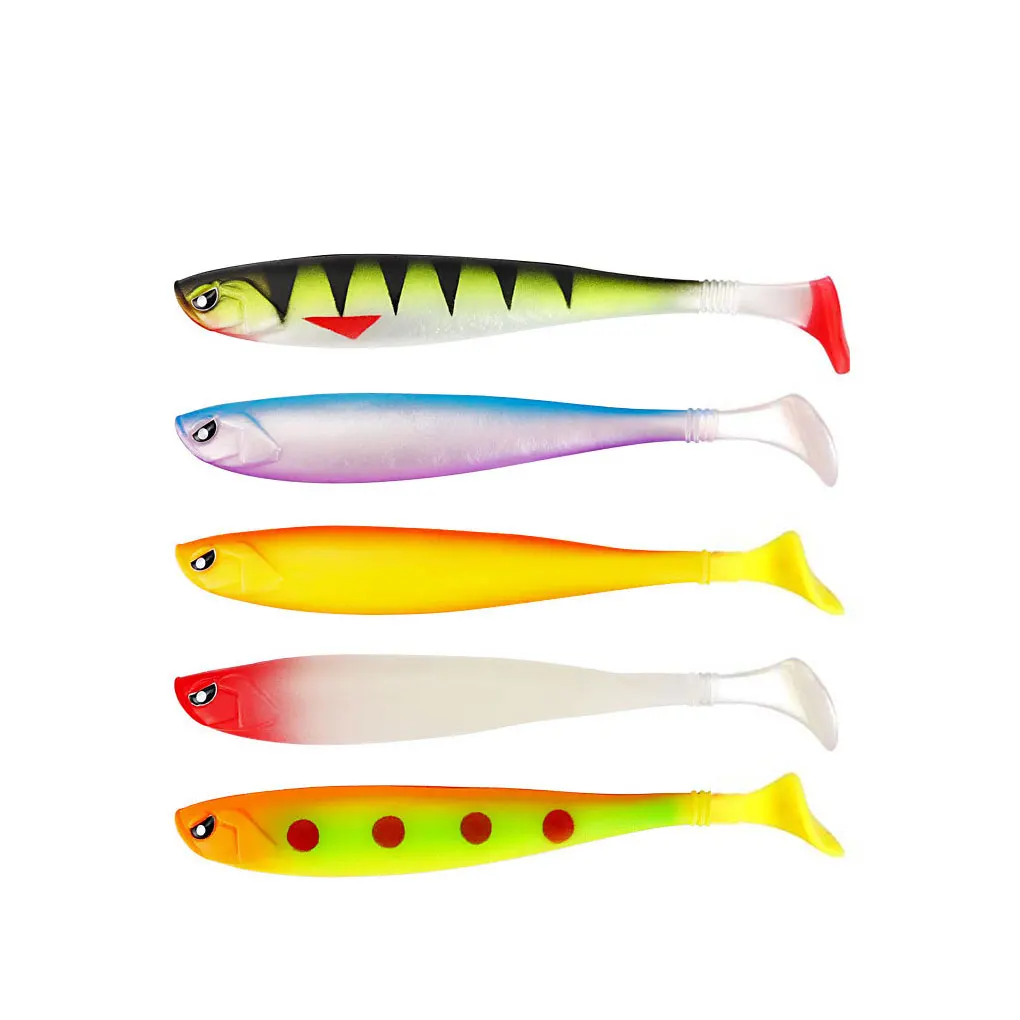 

5Pcs Soft Fish Bait T Tail Lifelike Fishing Lure Bionic Artificial Baits Carp Tackle Saltwater Freshwater Tools Suit