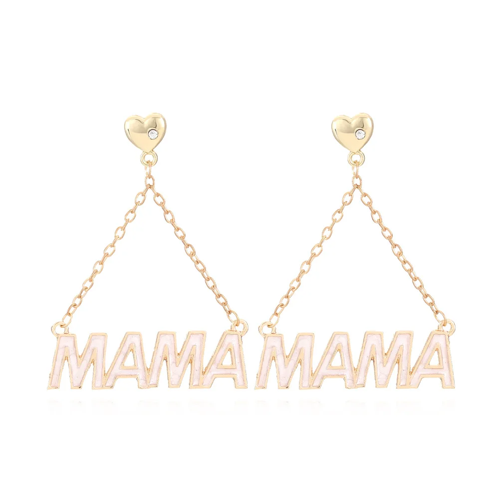 

MAMA DANGLE EARRINGS Gold Plated New Mother Earrings Gift for Mom Baby Shower Mother Ear Accessories -Mother Day Gift Klrjnfbhf