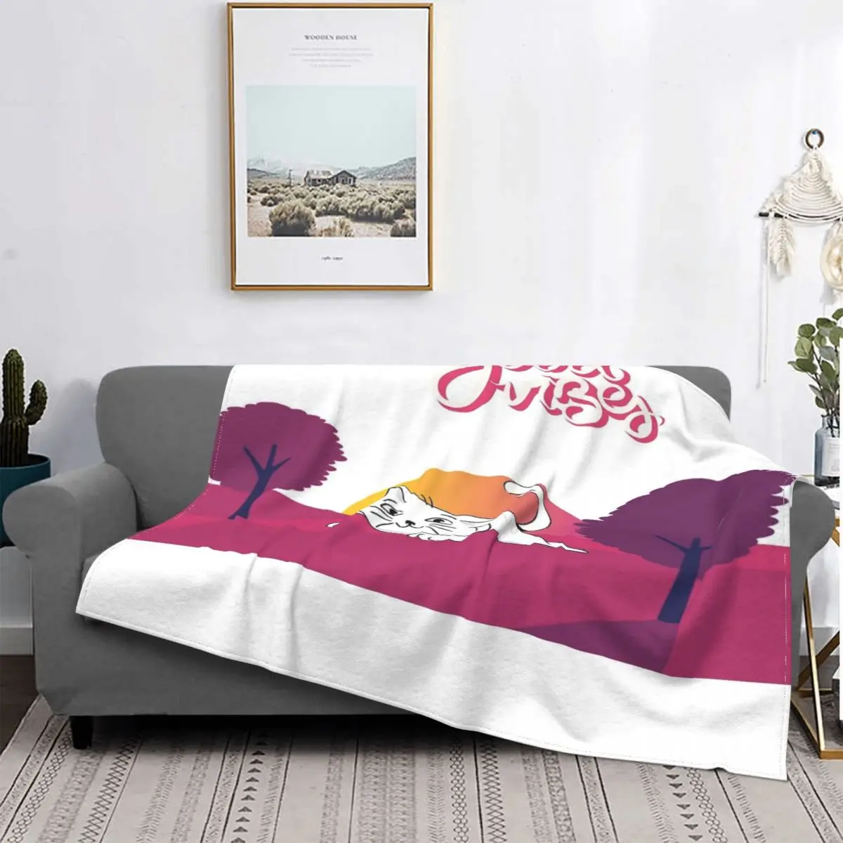 

Manta de gato de buen Vibes, colcha a cuadros, a cuadros