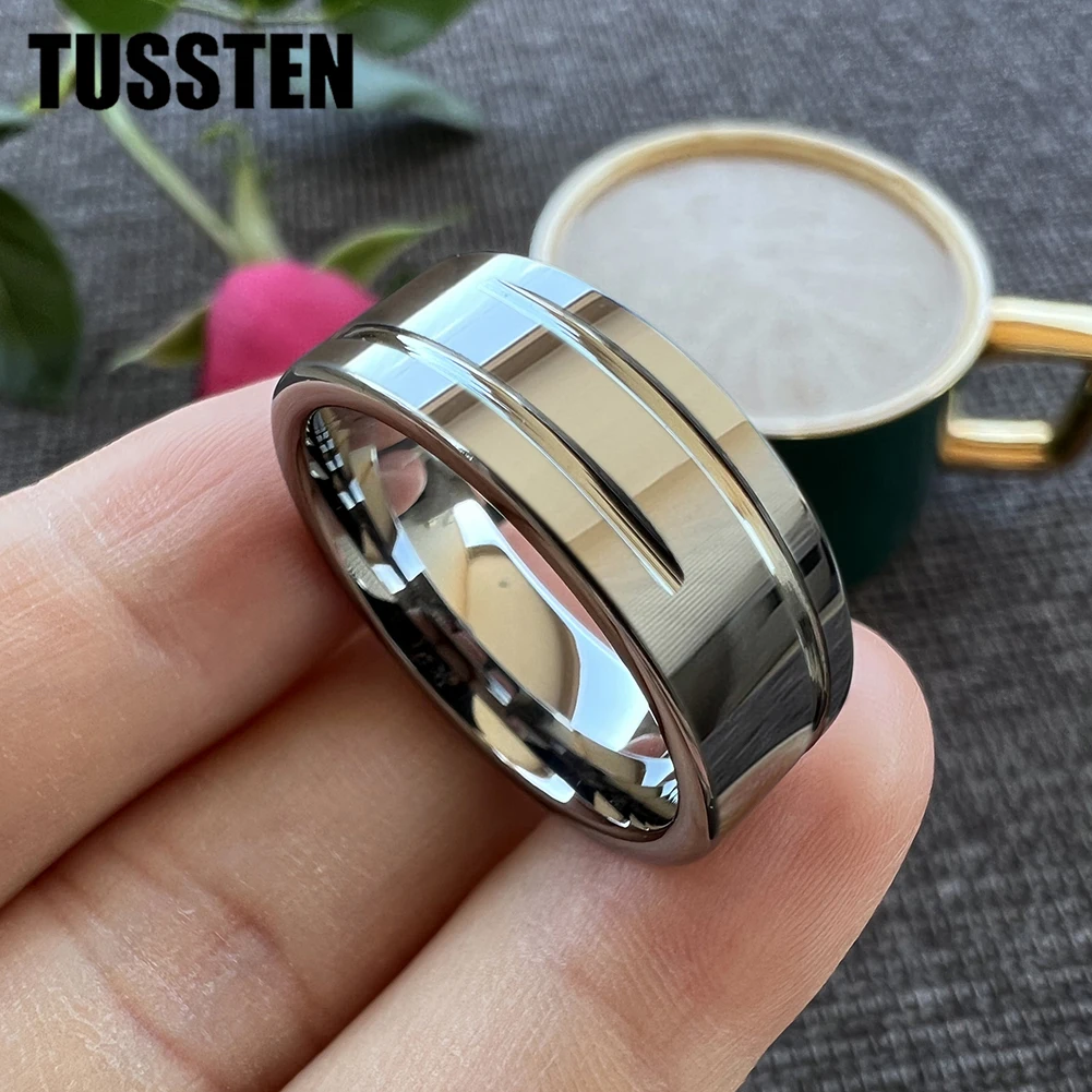 Прямая поставка TUSSTEN 8 мм для мужчин и женщин плоский Свадебный ремешок