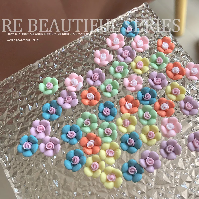 

Ceramic Nail Art Flower 8mm 3D flowers for nails acrylic Flowers 100pcs per