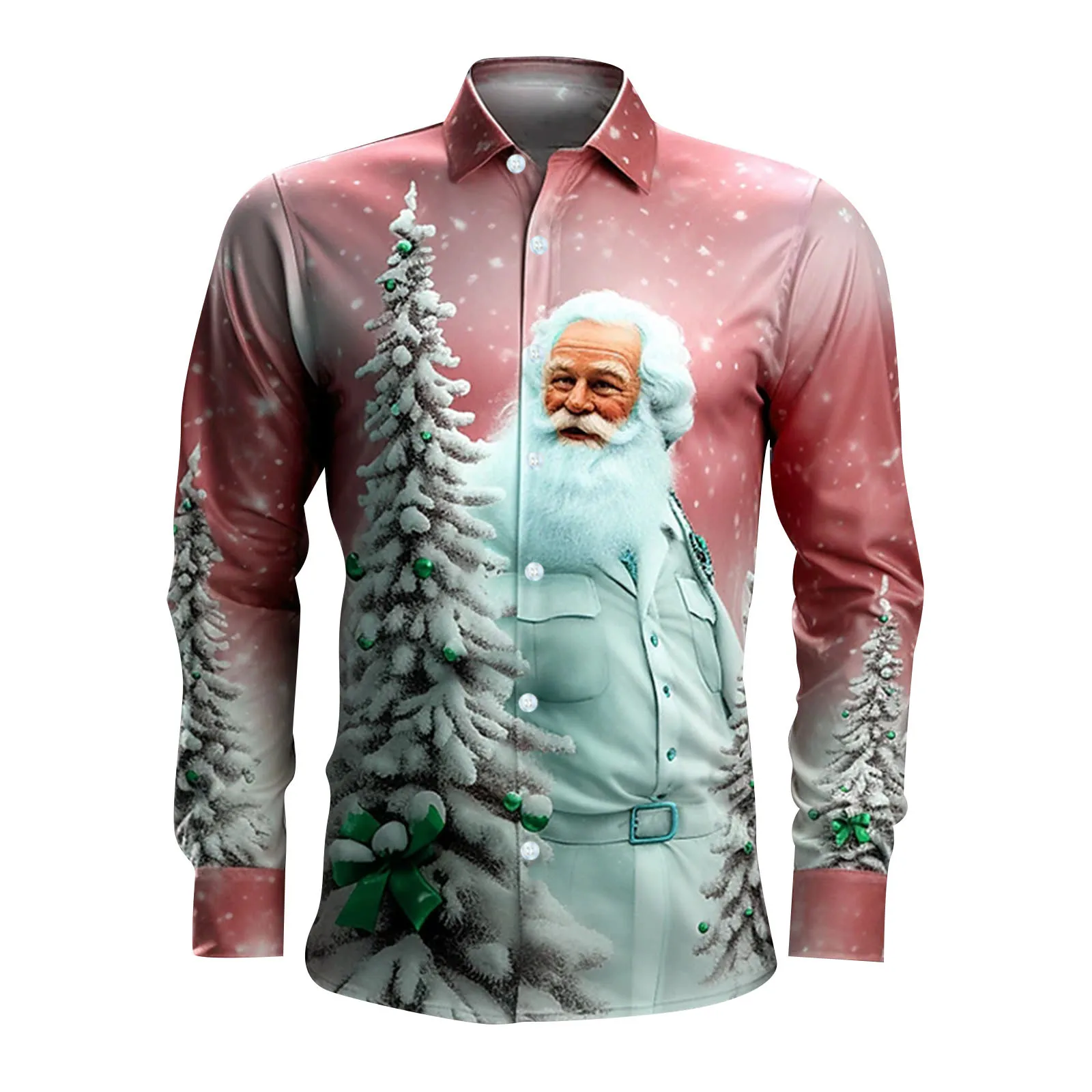 

Blank Tee Shirts Mens Christmas Santa Digital 3D Printed Button Lapel Long Sleeve Shirt Long Sleeve Sleep Shirt Shirt Summer Men