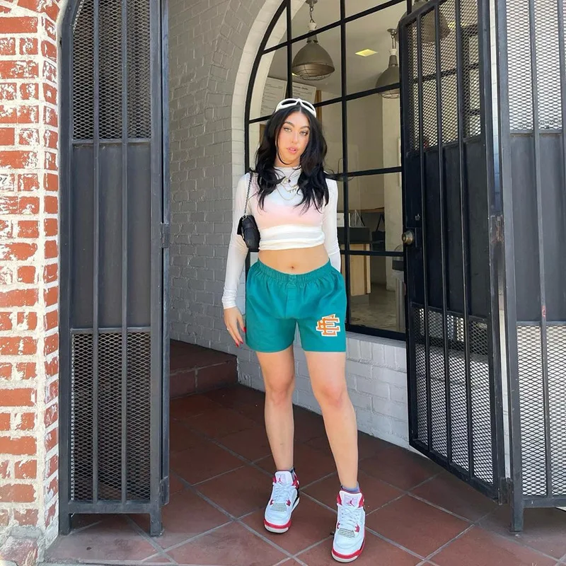 

Шорты мужские пляжные до колен, дышащие повседневные модные спортивные штаны с сетчатым 3D-принтом, EE, лето