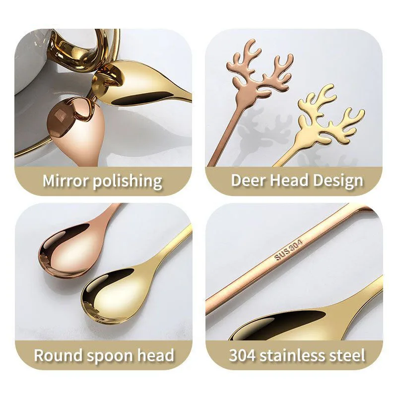 10 шт. креативная ложка для кофе и чая ELK нержавеющая сталь 304 маленькая мешалка