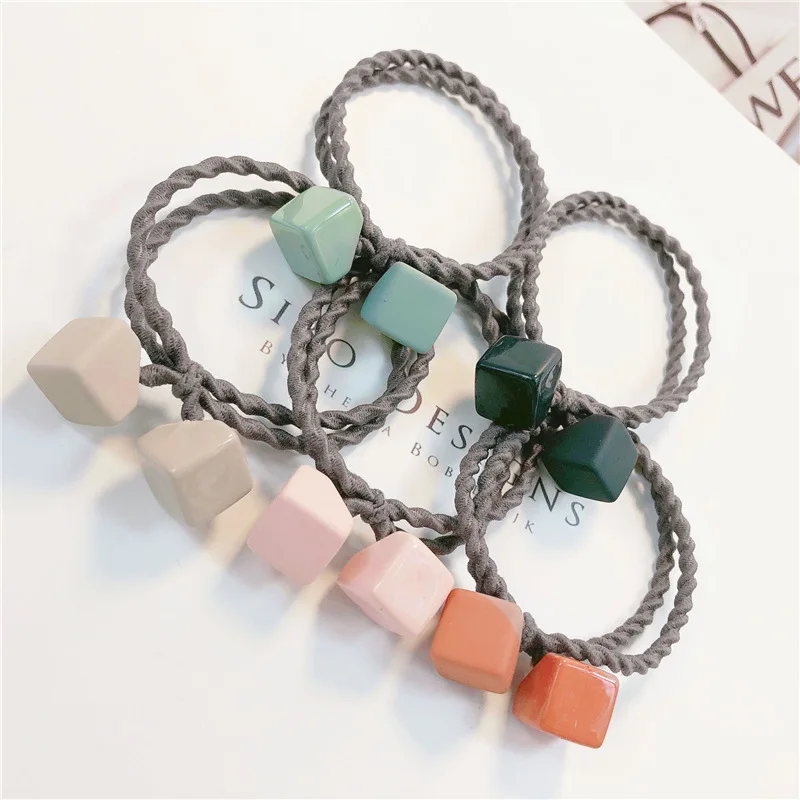 

Резинки для волос женские, квадратные, ярких цветов