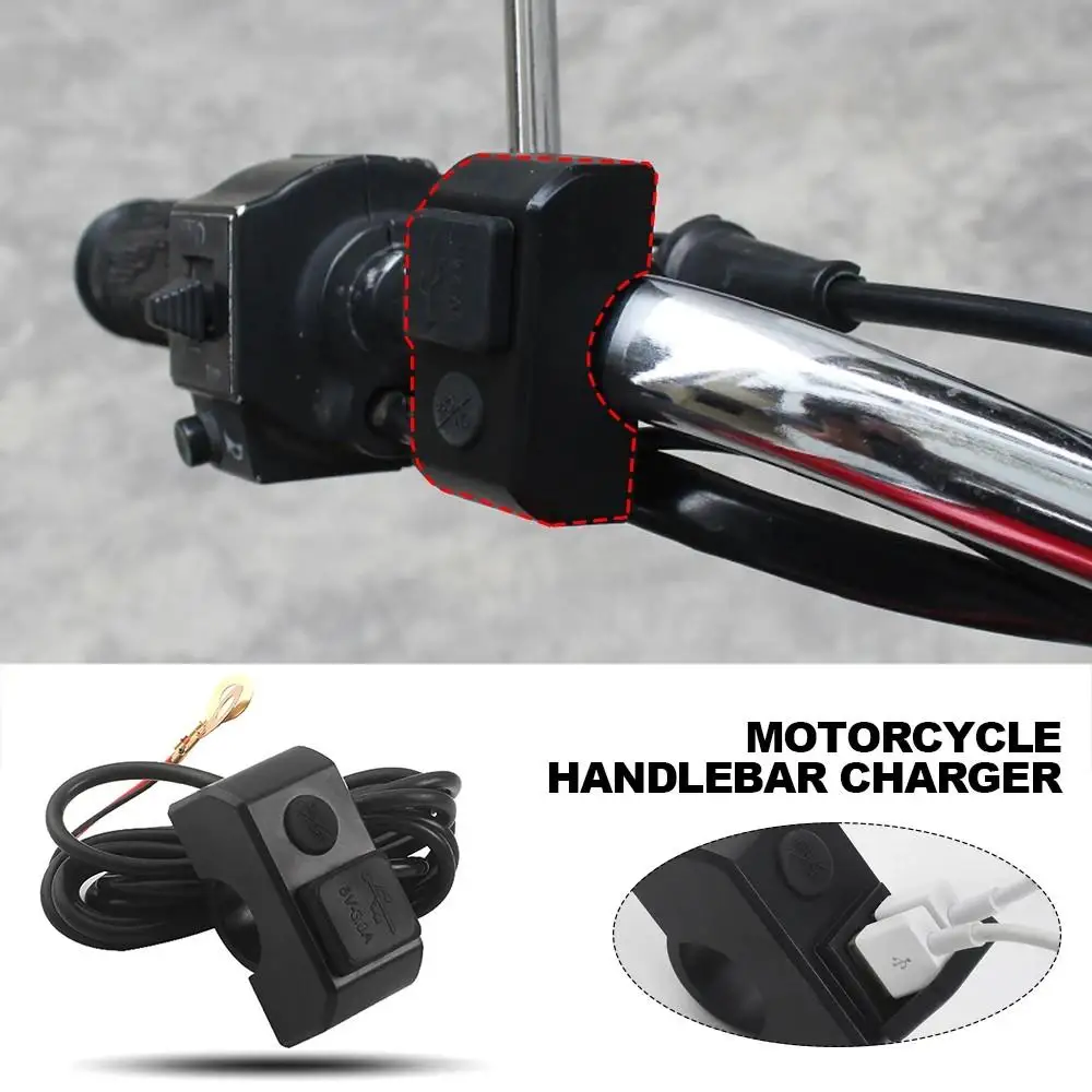 

Motorbike Charger Adapter Power Supply Socket for Phone Motorcycle GPS MP4 Dual USB Port 12V Waterproof Handlebar
