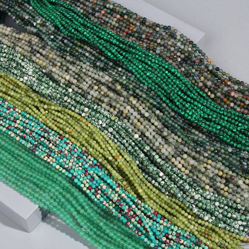 Маленькие бусины из натурального камня 4 мм драгоценных камней необработанного