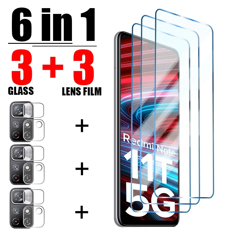 

6in1 Protective Glass For Xiaomi Redmi Note 11 Pro 4G 9 8 7 Screen Protector on Redmi Note 10 Pro 5A 6A 9A 9AT 9C NFC Lens Film