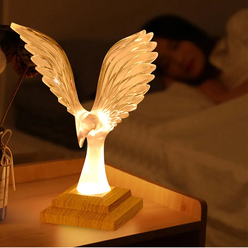 

Crystal Eagle Table Lamp Creative LED Acrylic Rechargeable Touch Bird Aromatherapy Bedroom Bedside Atmosphere Night Light