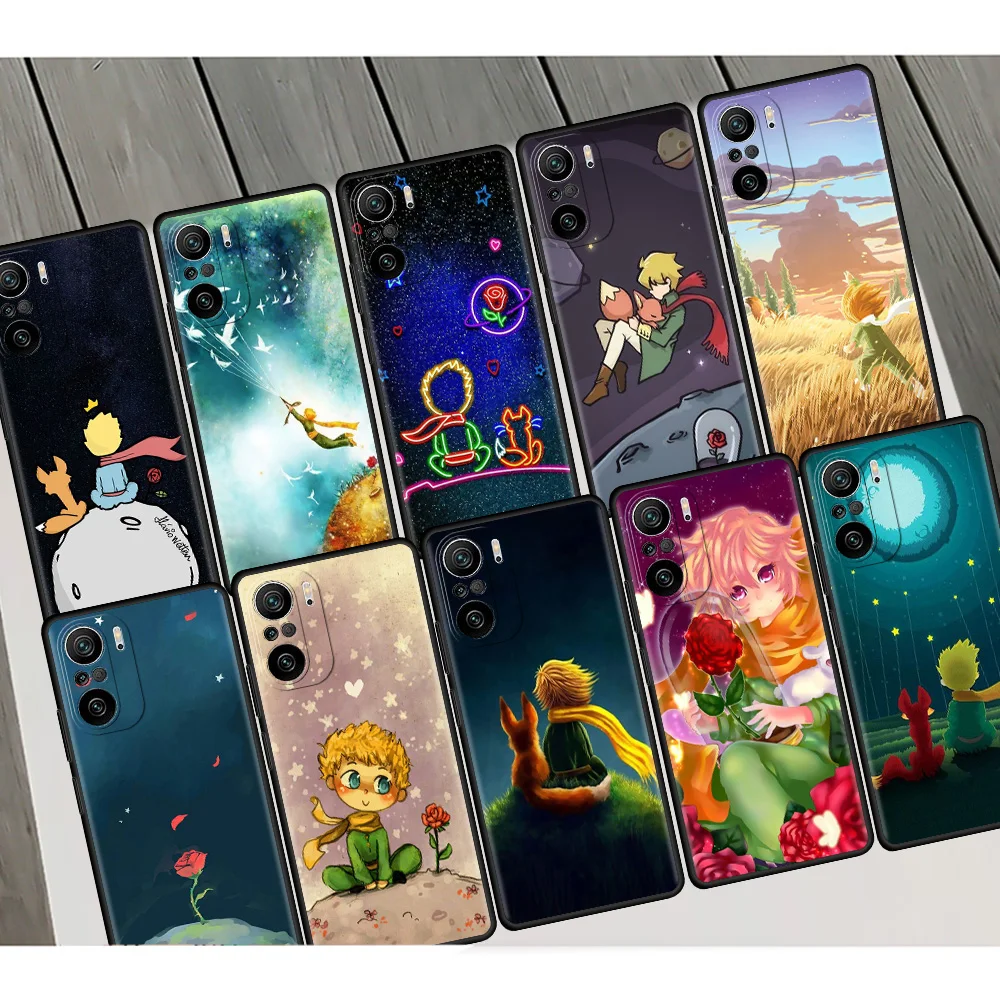 

Cute Little Prince Case For Xiaomi Redmi Note 9S 9 8 10 Pro 11 7 8T 9C K40 7 9Pro Black TPU Soft Phone Cover Shell
