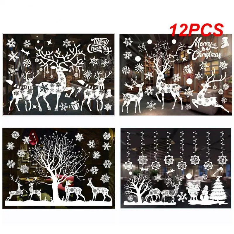 

12 шт., электростатические наклейки на окна