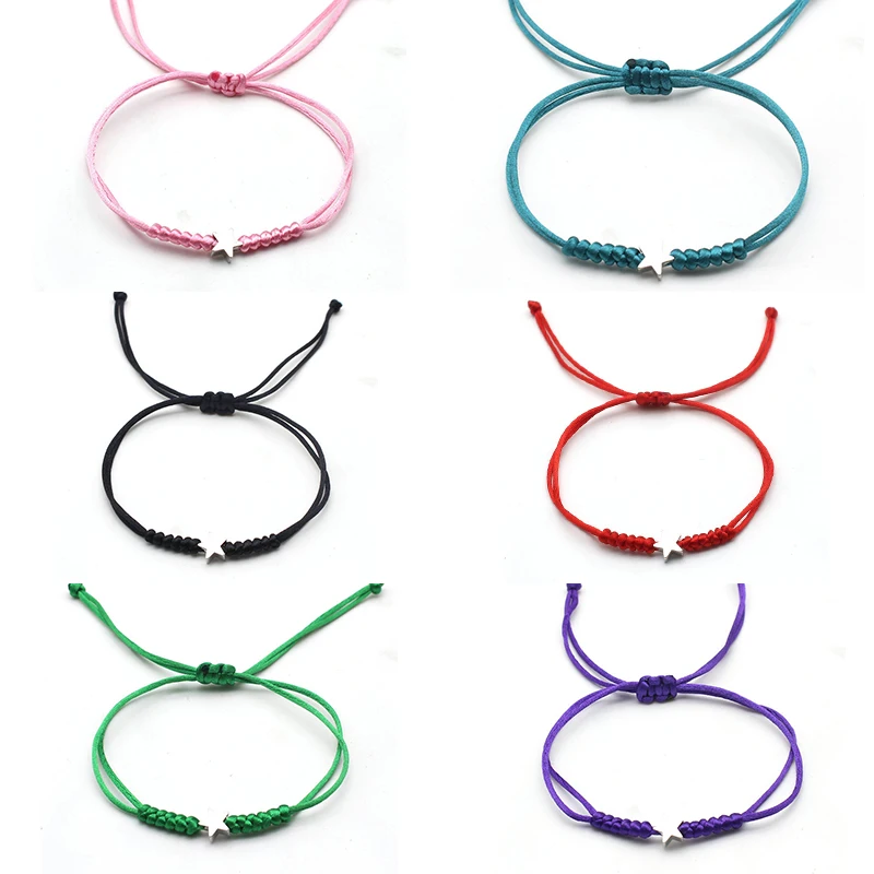 

12 цветов простые очаровательные браслеты со звездами черного, фиолетового, зеленого, синего стандартного плетеного браслета ручной работы ювелирные аксессуары