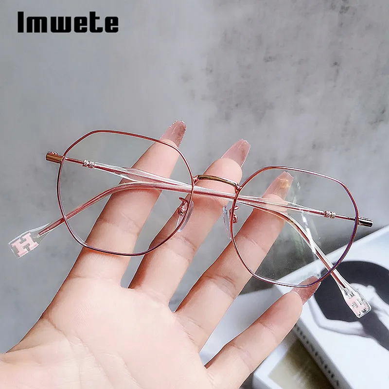 

Очки Imwete в металлической оправе с защитой от синего света, оправа для компьютерных очков для женщин и мужчин, квадратные оптические очки