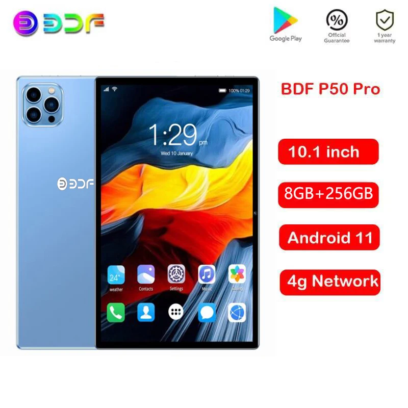 

Планшет на Android 11, восемь ядер, экран 10,1 дюйма, 8 ГБ + 256 ГБ