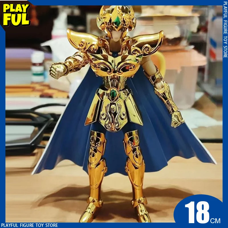 

18cm Anime Figure Saint Cloth Myth Mc Lion Starburst Color Scheme / 24k Leo Metal Club Mc Leo Aioria Glod Ex 2.0 Action