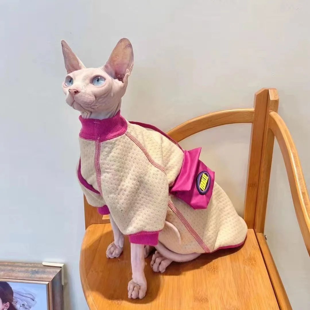 Теплая Флисовая Куртка для кошек без волос элегантное удобное зимнее пальто