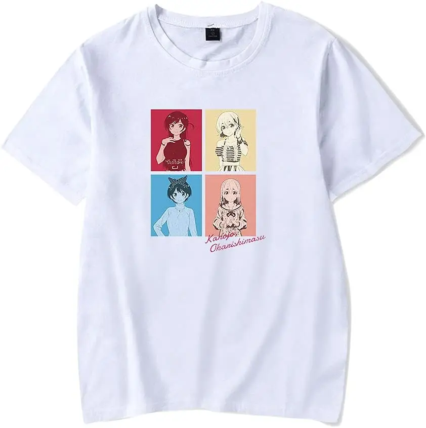Новая аниме футболка с надписью Аренда девушки Повседневная коротким рукавом