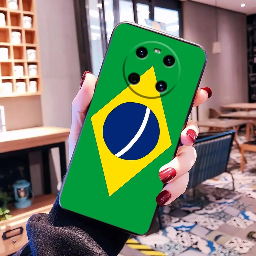 Phone Case For HUAWEI P50 P40 P30 P20 P10 P9 P8 Plus MATE 30 20 20X 10 9 8 Pro Lite Case Funda Coque Shell Cover Flag Of Brazil