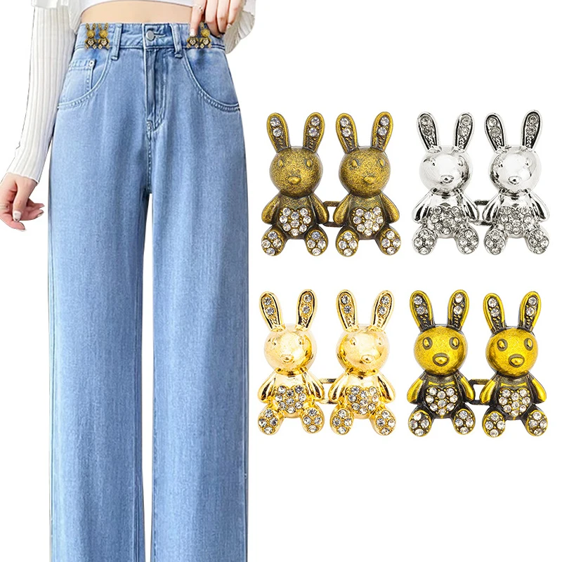 Регулируемая металлическая пряжка для талии в виде кролика удлинитель пуговиц