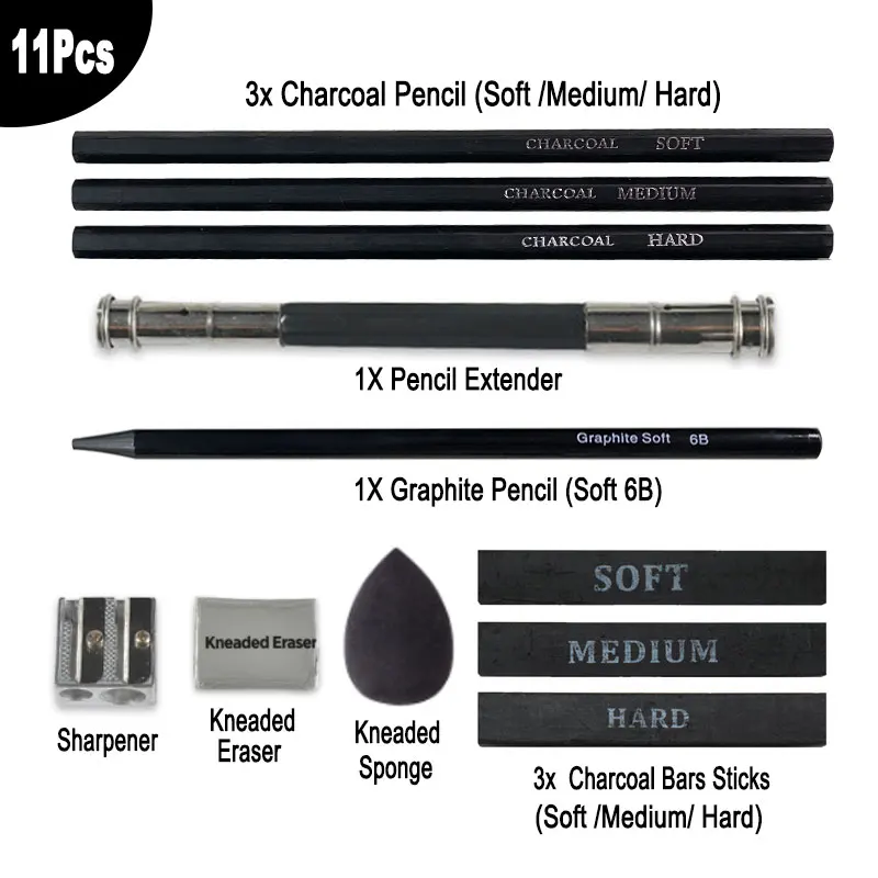 Soft Medium Hard Bar Sticks Kneaded Eraser Sponge Wiper Tool
