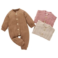 autumn newborn boys and girls jumpsuit jumpsuit knitted cotton long sleeve baby jumpsuit newborn clothing