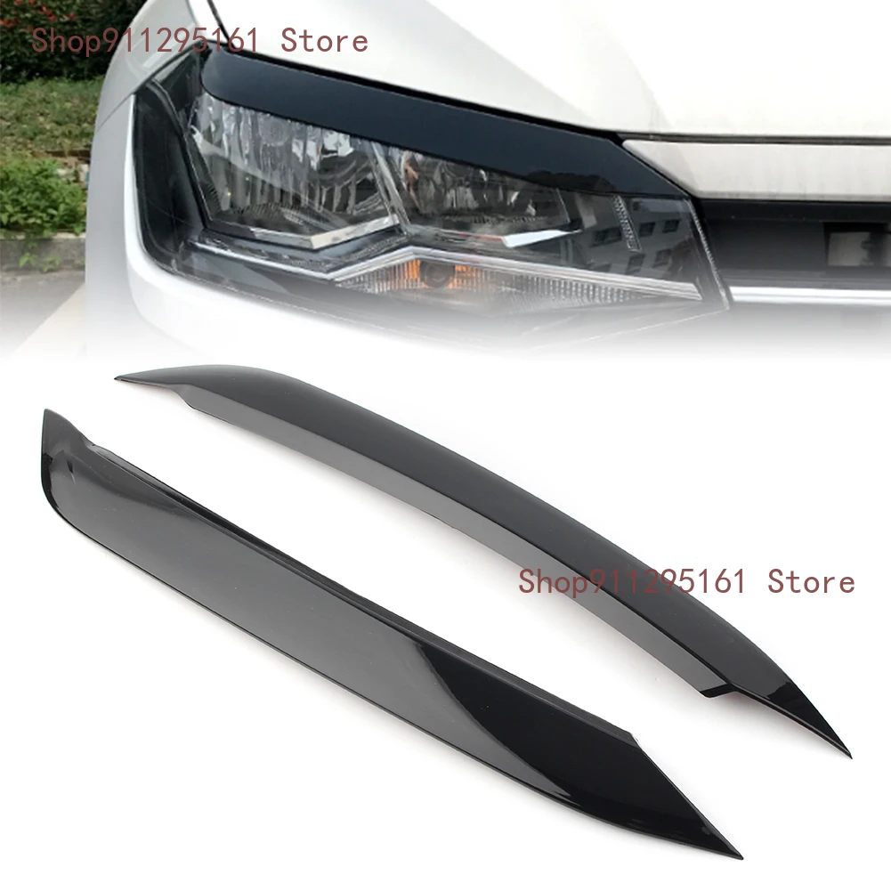 

Накладка на крышку автомобильной фары для VW Polo 2019 2020 черного цвета