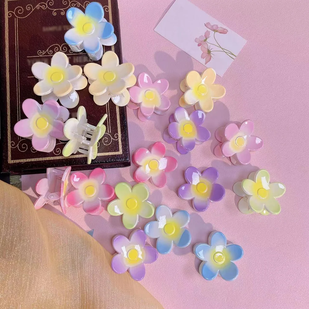 

Korea Flower Hair Claw Clips Color Small Strong Holder Flower Hair Clip Crab Hair Jaw Clamp Clips For Women Girls Hair Styling