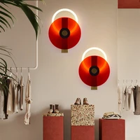 Modern Red Led Wall Lamp Designer Glass For Living Room Bedroom Study Nordic Decor Bedside Fashion Light Bathroom Fixtures