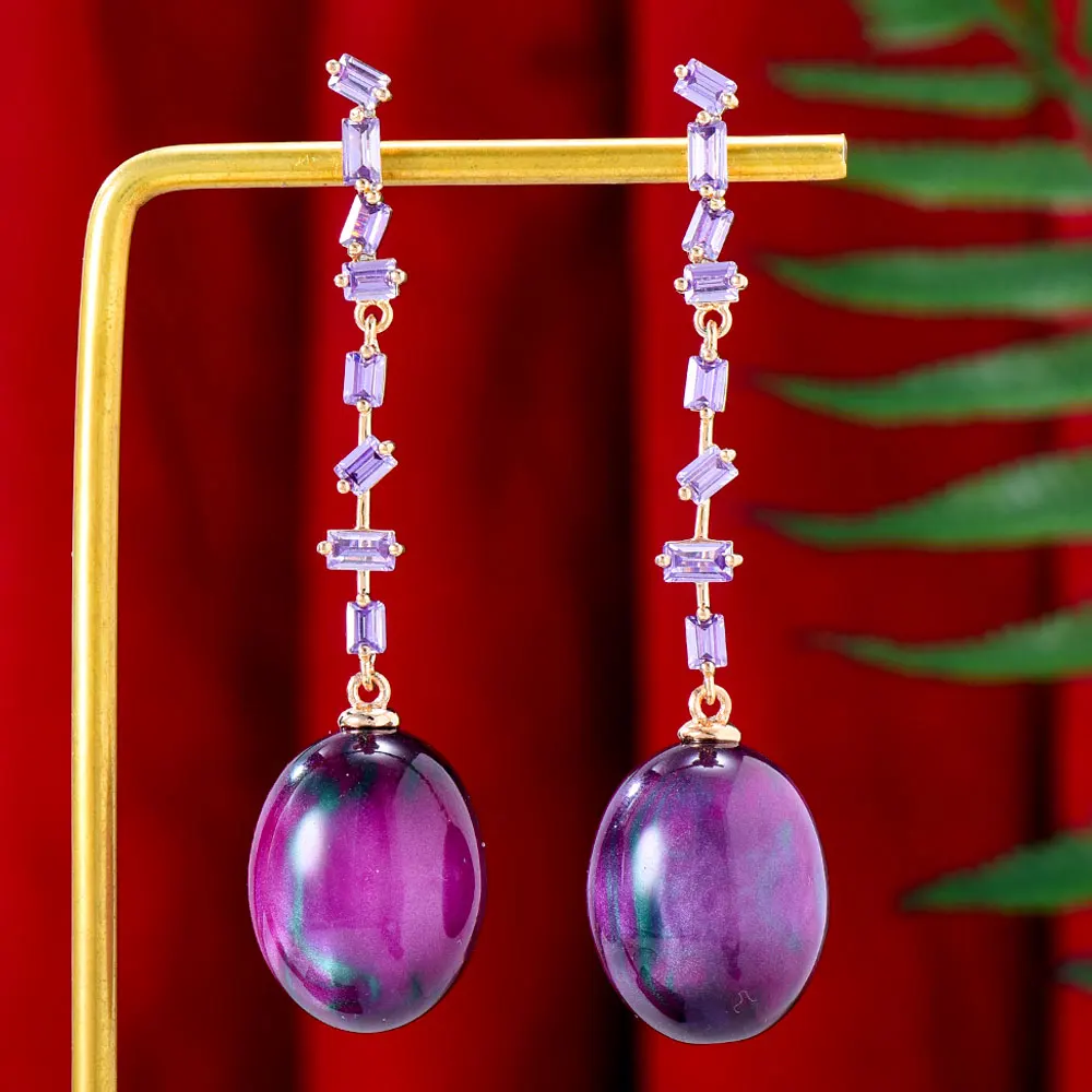 

GODKI New Trendy Peacock Drop Earrings For Women Wedding Party Indian Dubai Bridal Jewelry boucle d'oreille femme Gift 2022