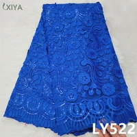 xiyalace african nigerian net lace fabric embroidery milk silk laces fabrics for wedding party french mesh tulle lace ly522