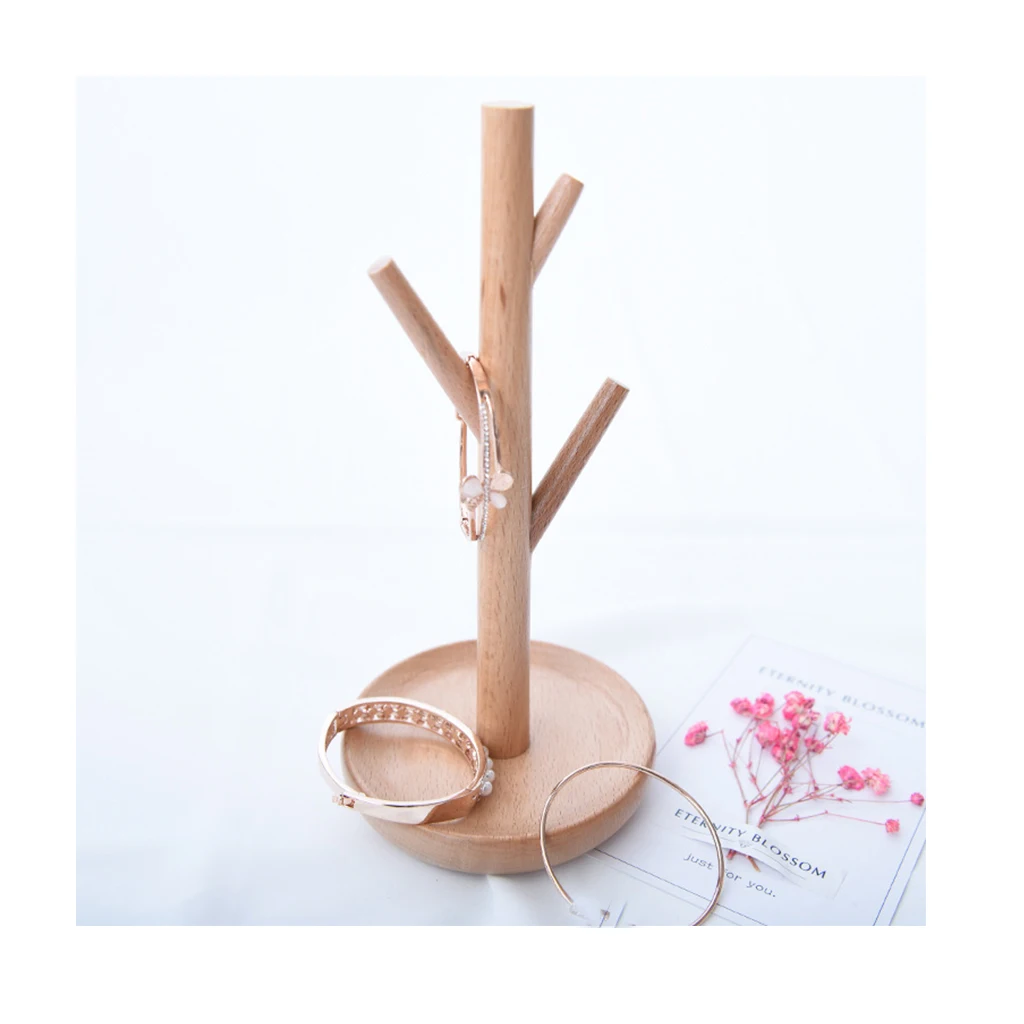 Soild Wooden Jewellery Display Stand - Jewelry Tree Rack for Bracelet Watch Bangle Hair Hoop Holder Organizer