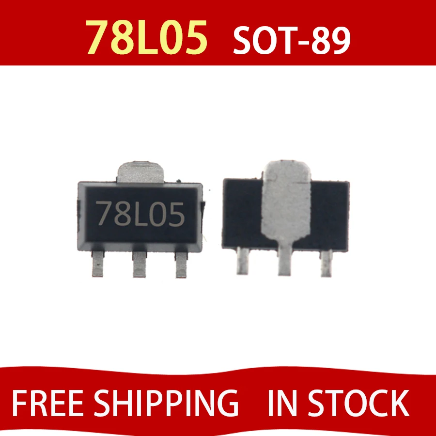 

10PCS/LOT In reel 78L05 5V SOT-89 SMD three terminal voltage regulator voltage stabilizer Good quality Free Shipping