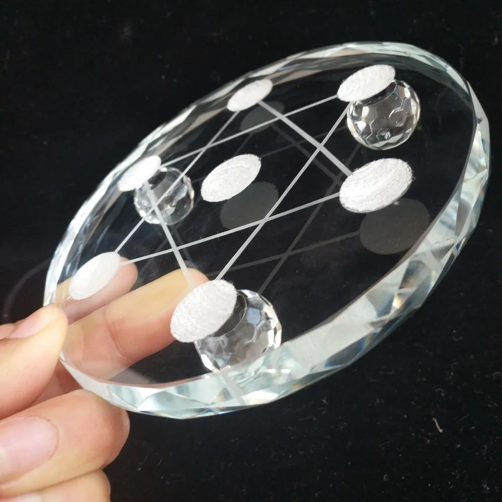 

8-18cm Random Glass Seven star array Base Sphere with Glass Stand 1pcs