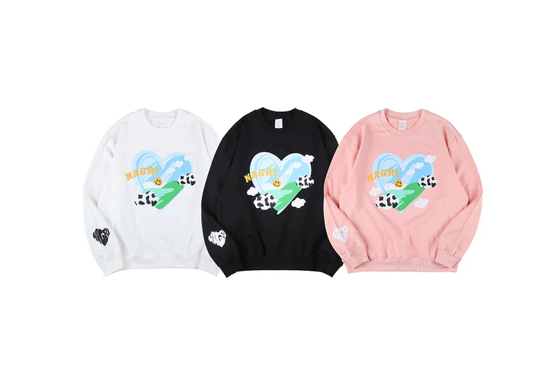 

High Quality Nagri Cartoon Print Hoodie High Street Hip Hop Casual Oversize Sweater Men Women Couple Cotton Sweatshirt