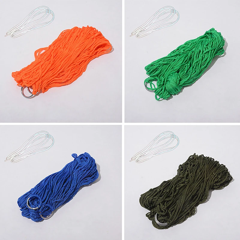 

Outdoor Adult Rest Nylon Rope Rings Hammock High Quality Sleeping Hanging Bed Camping Picnic Supplies