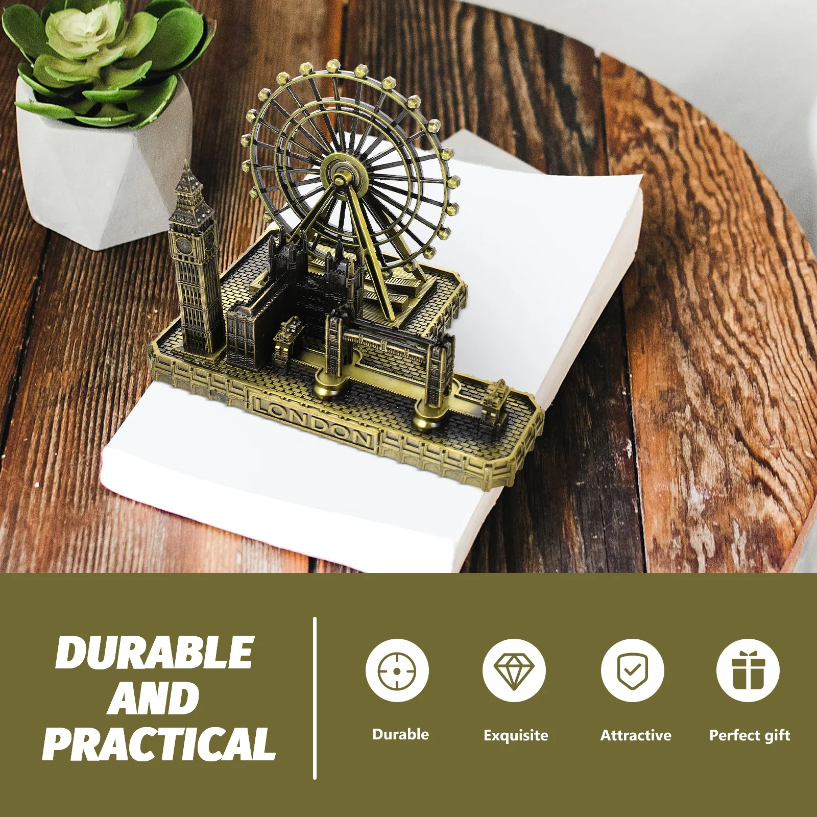 Домашний рабочий стол Лондонские здания часы металлические украшения винтажный