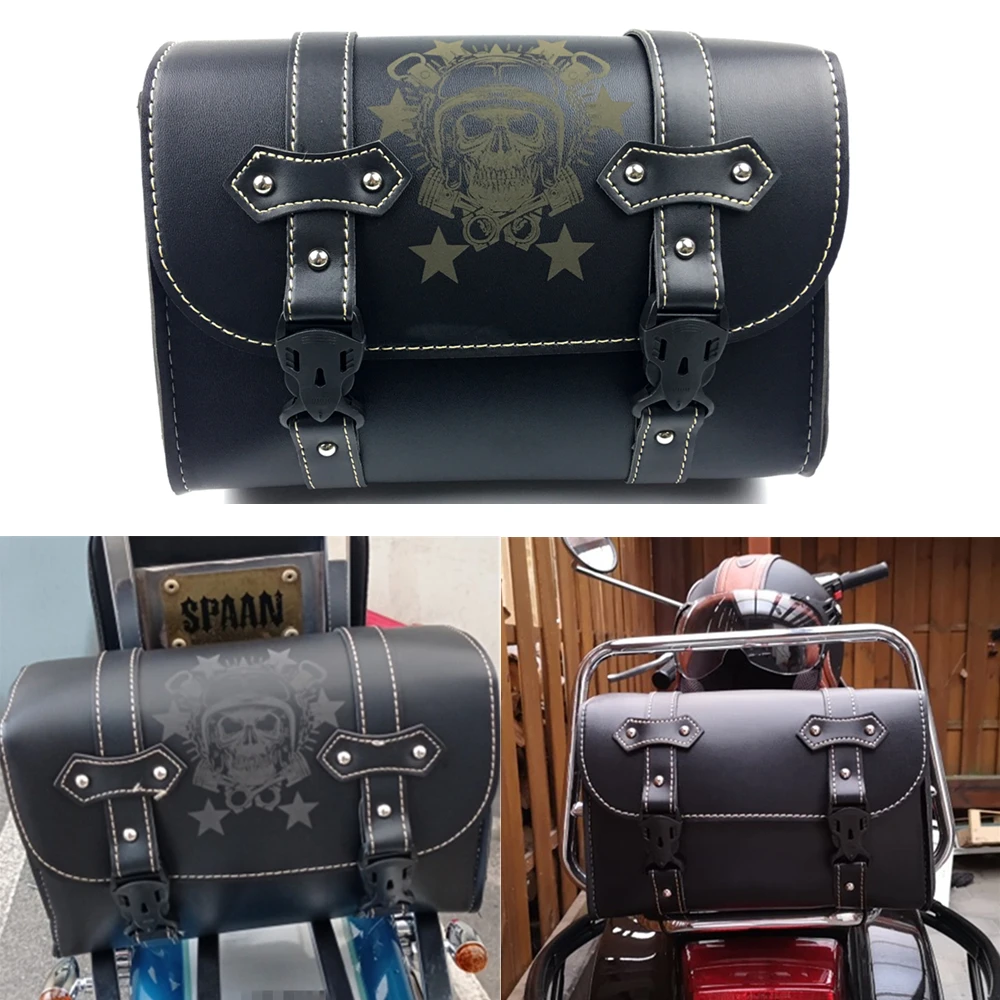 

For Harley Sportster XL883 XL1200 Universal Motorcycle Saddlebag Model Side PU Leather Luggage Saddle bag Storage Tool Pouch