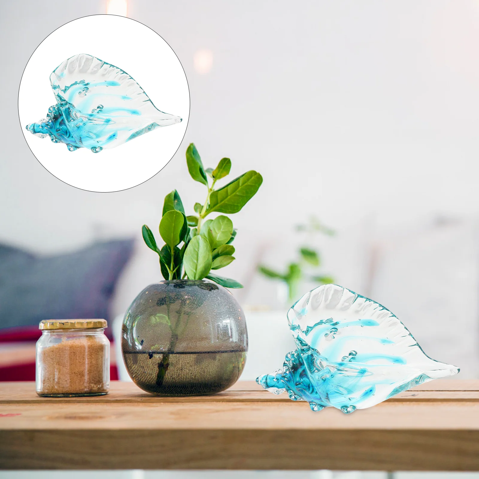 

Simulation Conch Decoration Home Garden Decoration Glass Conch Adornment