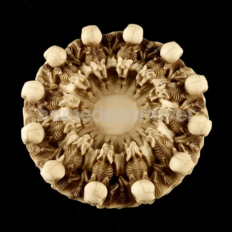 

Human Skull Head Ashtray Holder Skull Skeleton Head Resin Statue Art 16.5cm