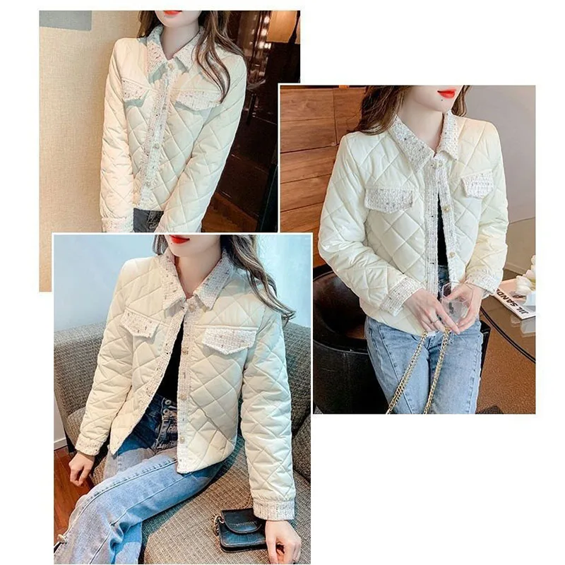 Женское короткое хлопковое пальто Осень-зима 2024 новая Женская Корейская версия